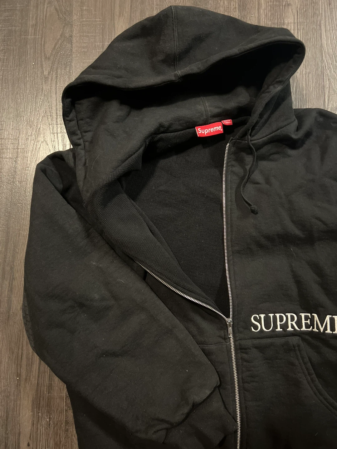 Supreme Black Full Zip Hoodie - photo 3