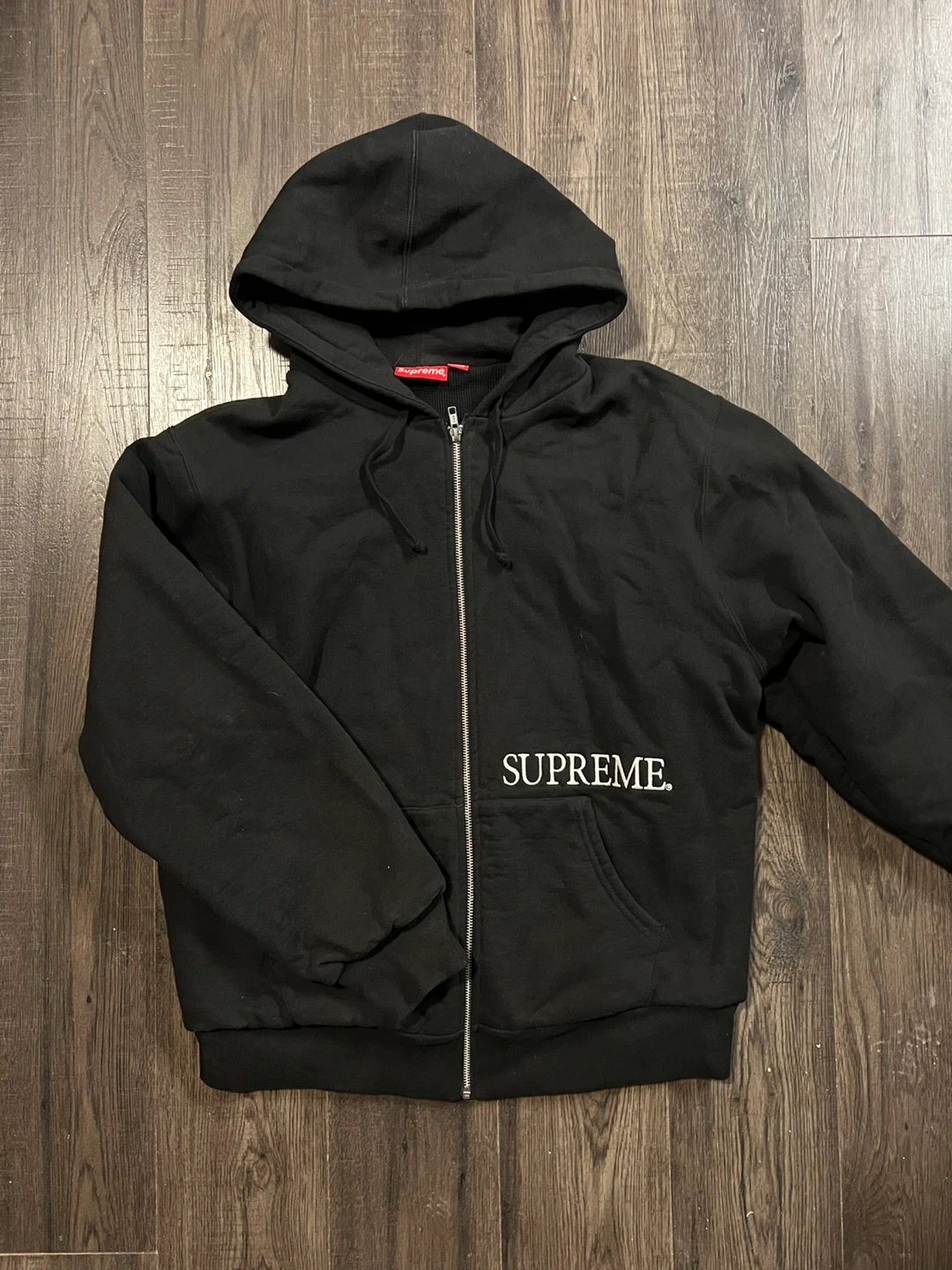 Supreme Black Full Zip Hoodie