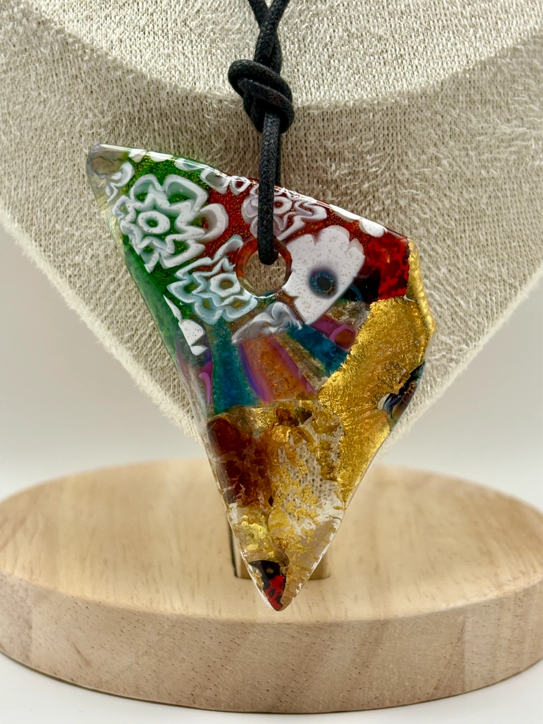 Unique Art Glass Pendant Necklace - photo 2