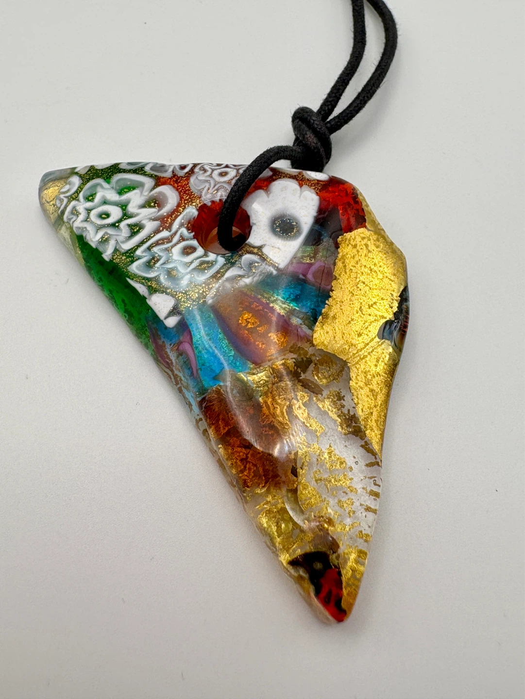 Unique Art Glass Pendant Necklace - photo 4
