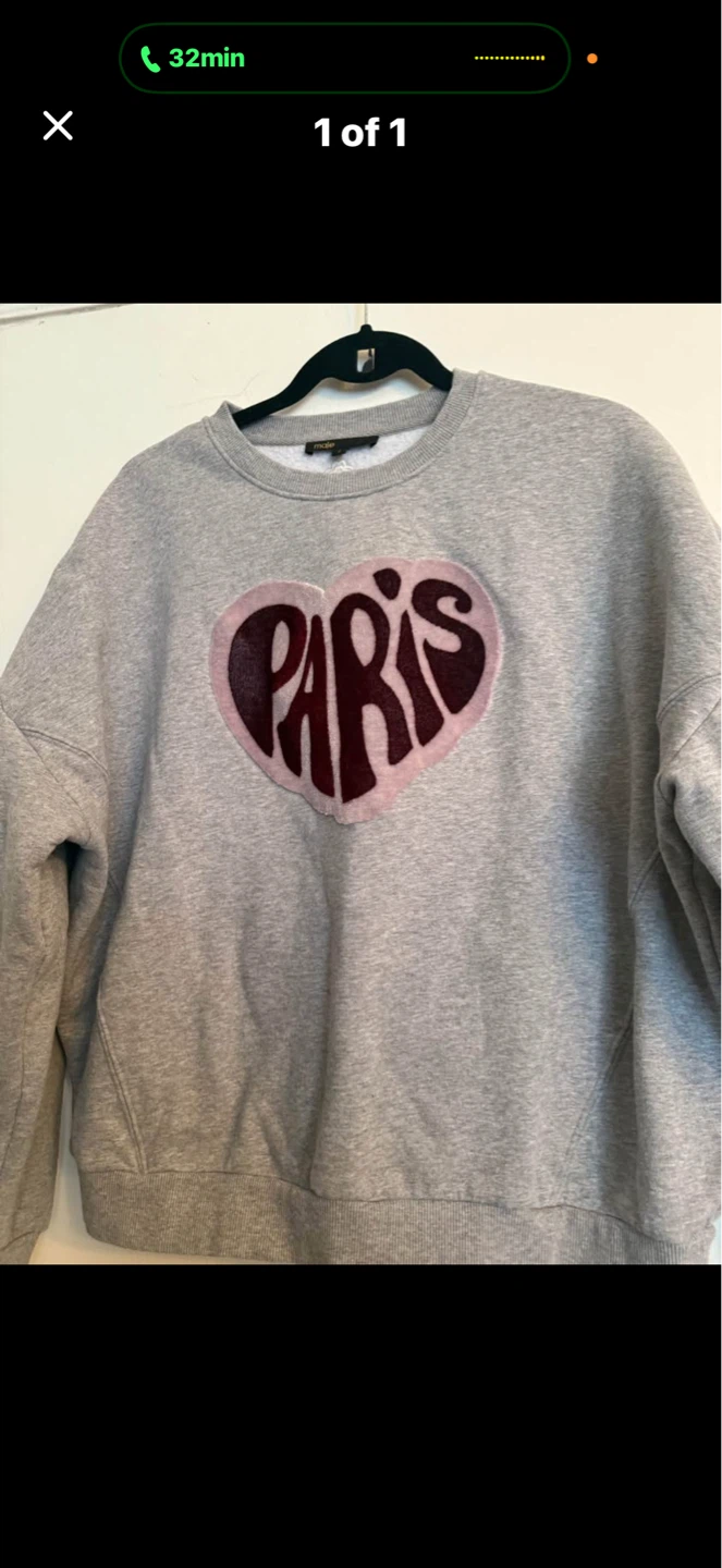Maje Paris Heart Sweatshirt