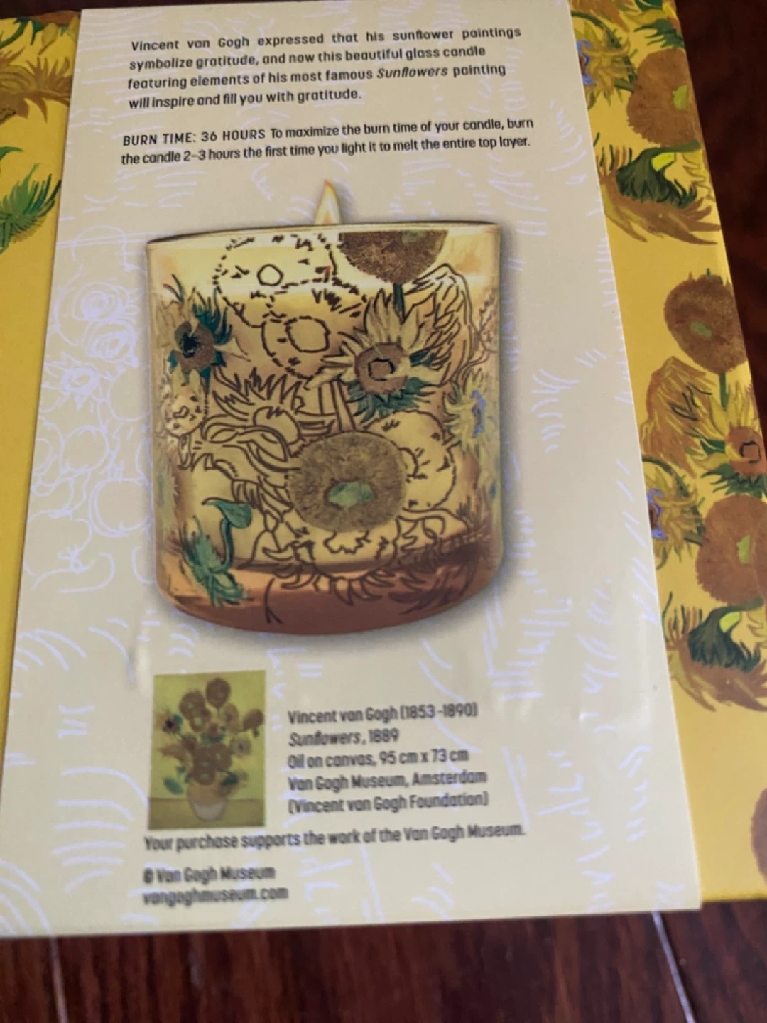 Van Gogh Museum Sunflowers  Candle - photo 3