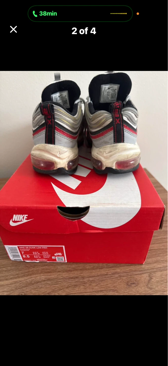 Nike Air Max 97 Silver Red White Shoes - photo 3