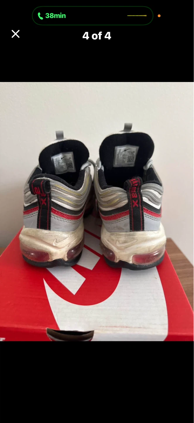 Nike Air Max 97 Silver Red White Shoes - photo 2