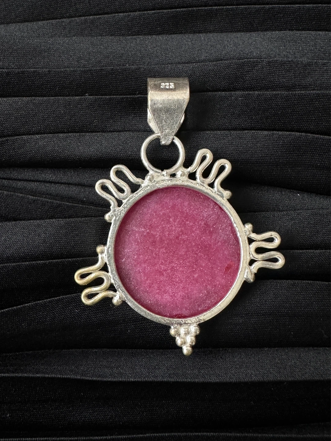 Sterling Silver Pendant with Pink Gemstone - photo 4