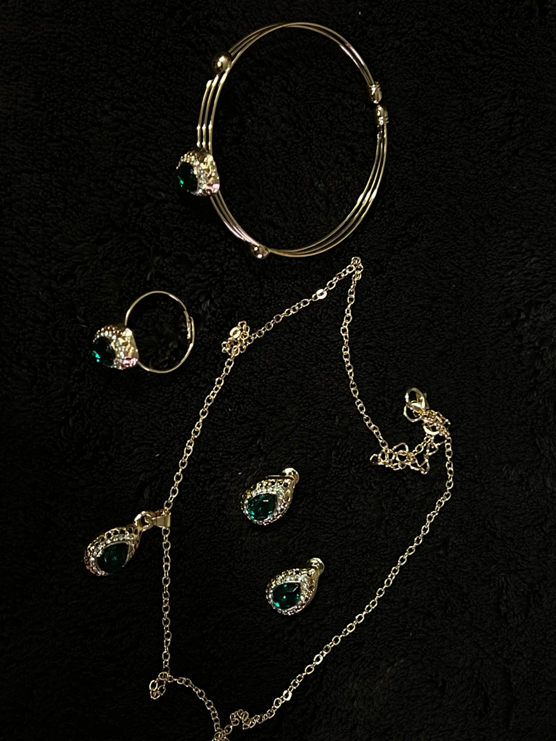 Jewelry Set Emerald-Cut Stones