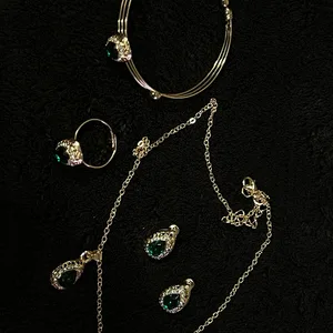 Jewelry Set Emerald-Cut Stones