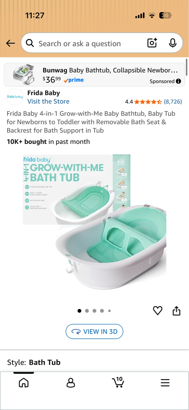 Frida Baby 4-in-1 Grow-with-Me Baby Bathtub