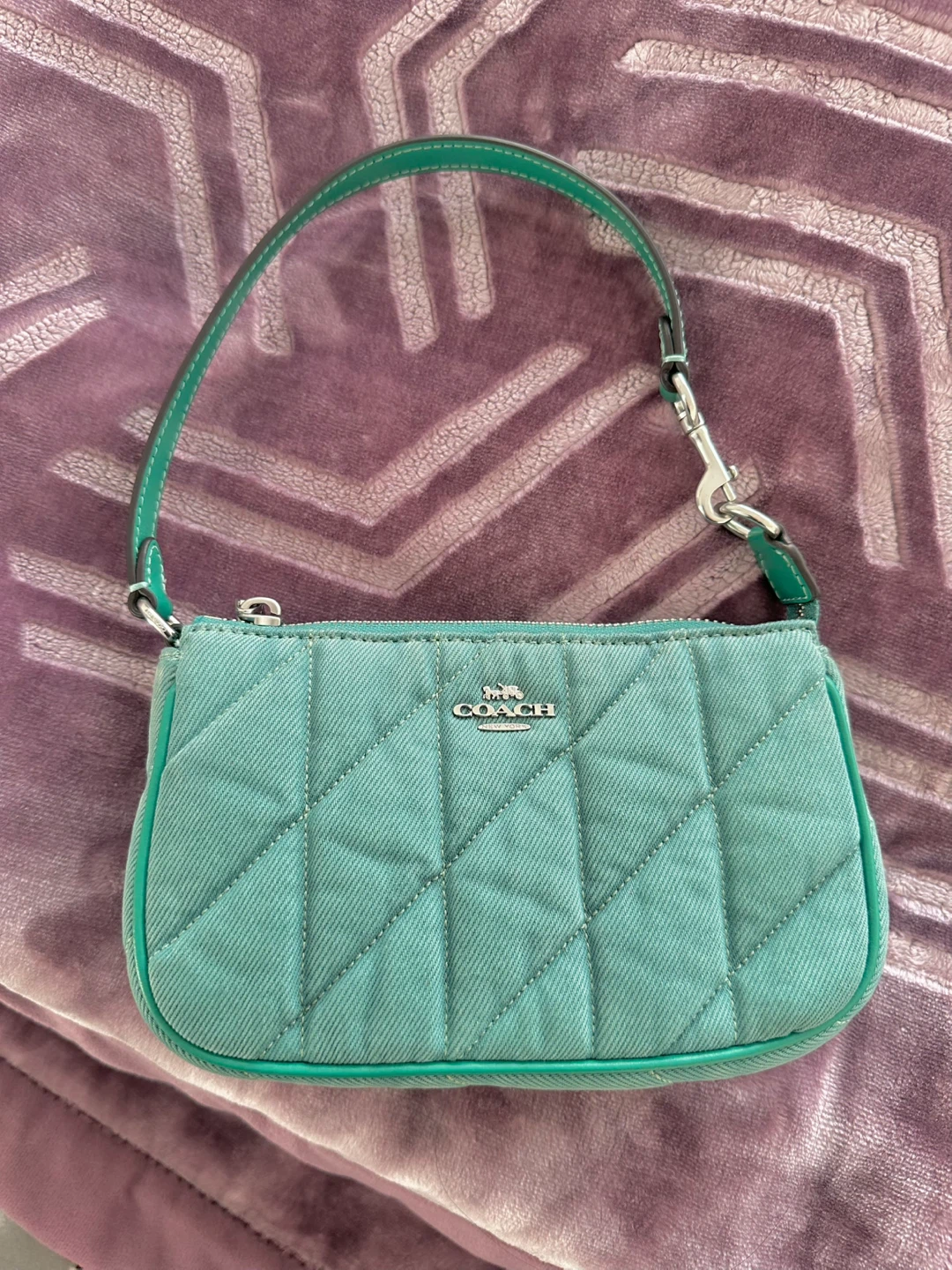 Coach Nolita 19 Quilted Denim Bag - Teal - photo 5