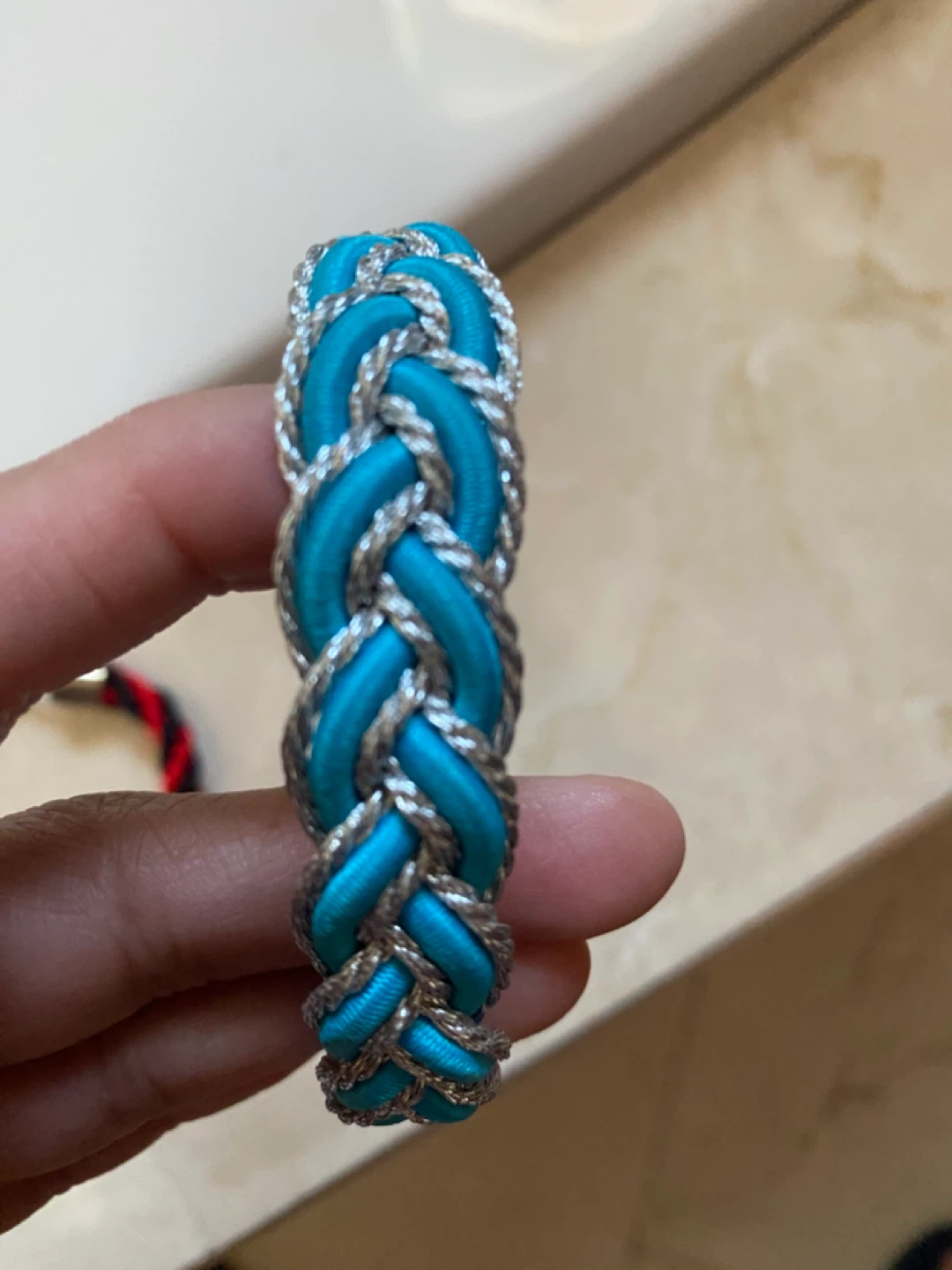 Braided Bracelets - Blue/Silver and Red/Black - photo 3