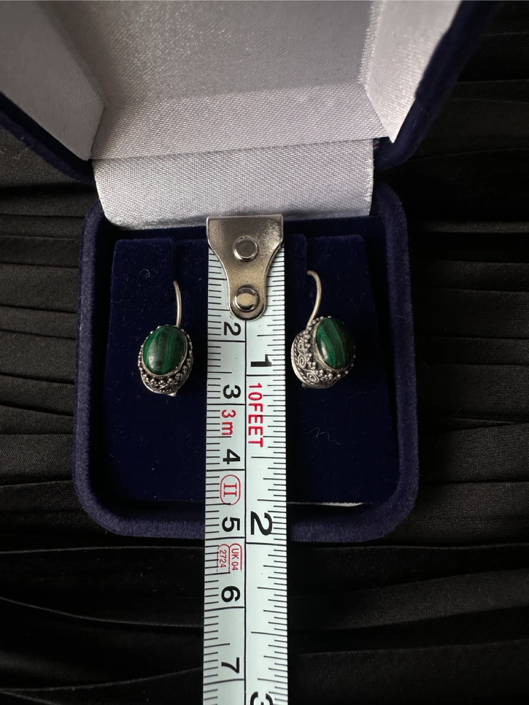 925 vintage Silver Earrings with Malachite - photo 3