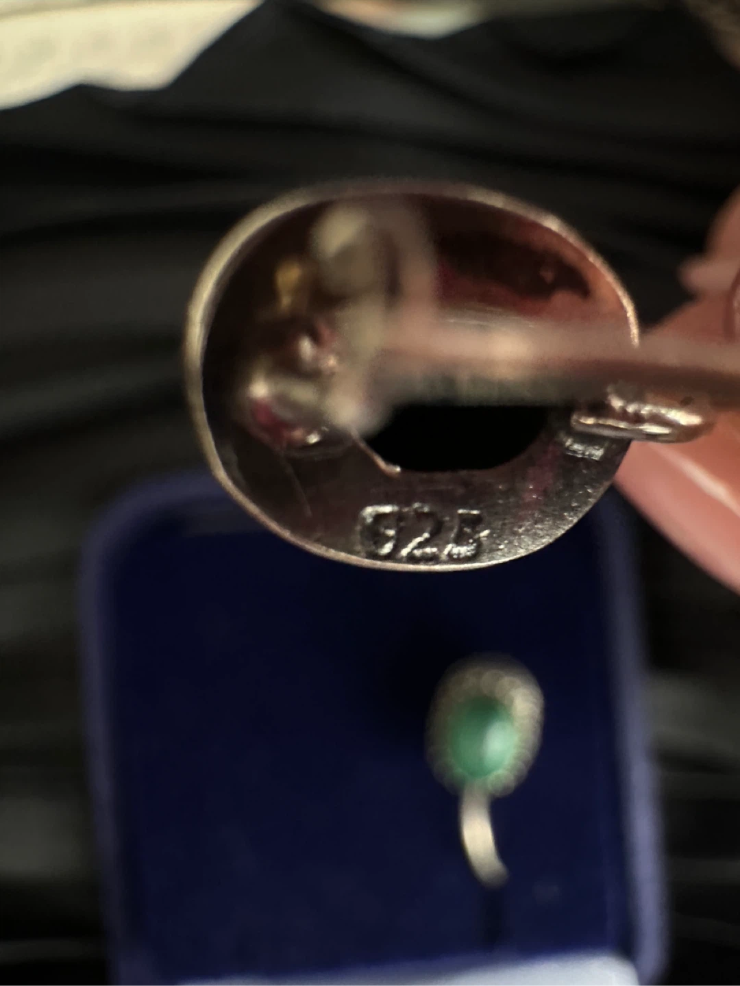 925 vintage Silver Earrings with Malachite - photo 4
