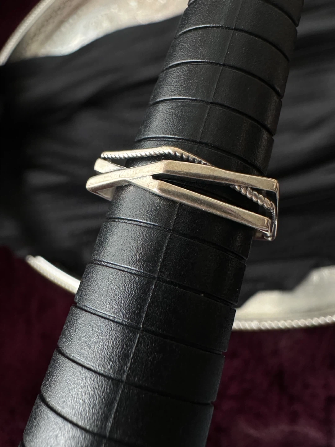 Unisex Silver "S925" Criss-Cross Ring - photo 5