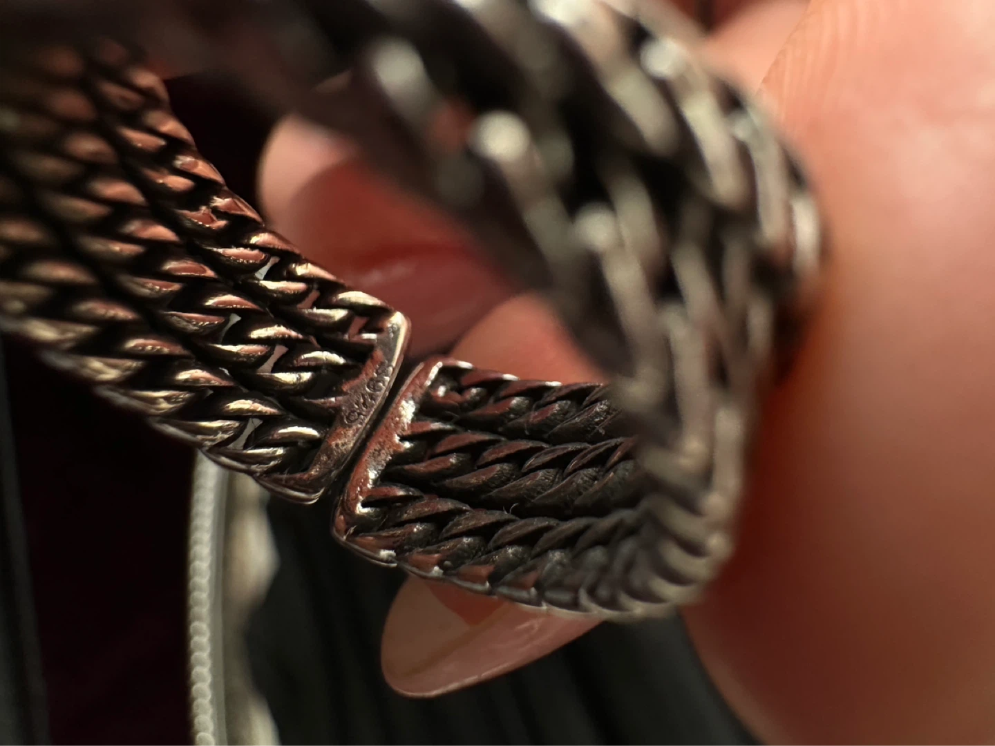 Unisex silver Chain Link Ring - photo 3