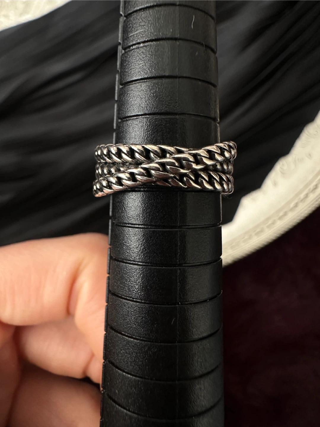 Unisex silver Chain Link Ring - photo 5