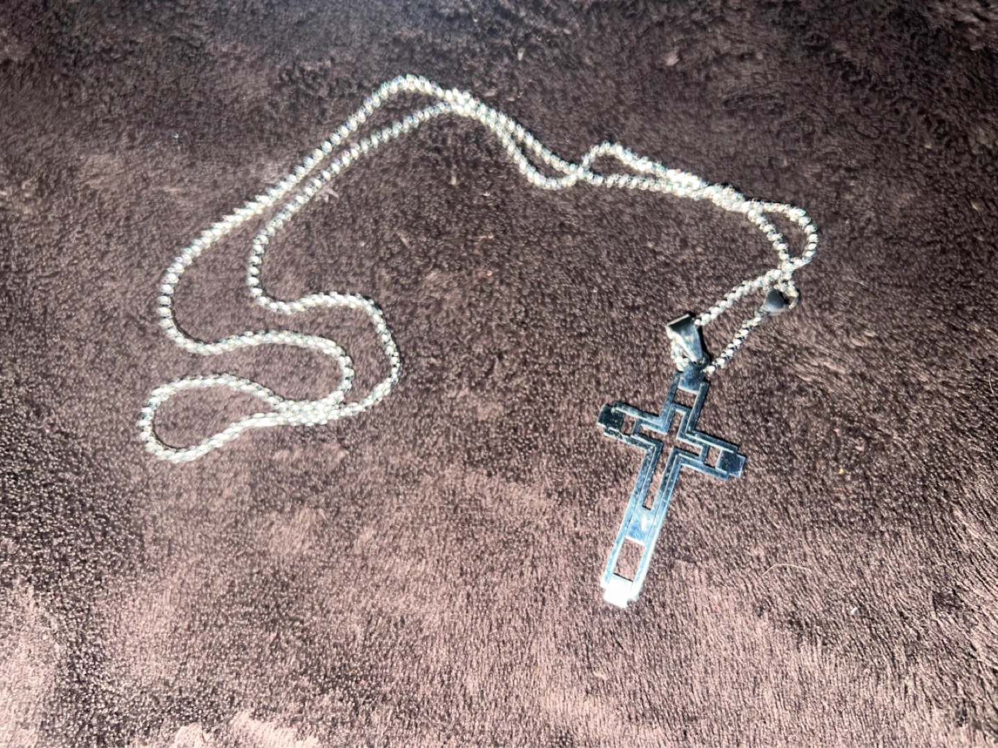 Silver Tone Cross Pendant Necklace