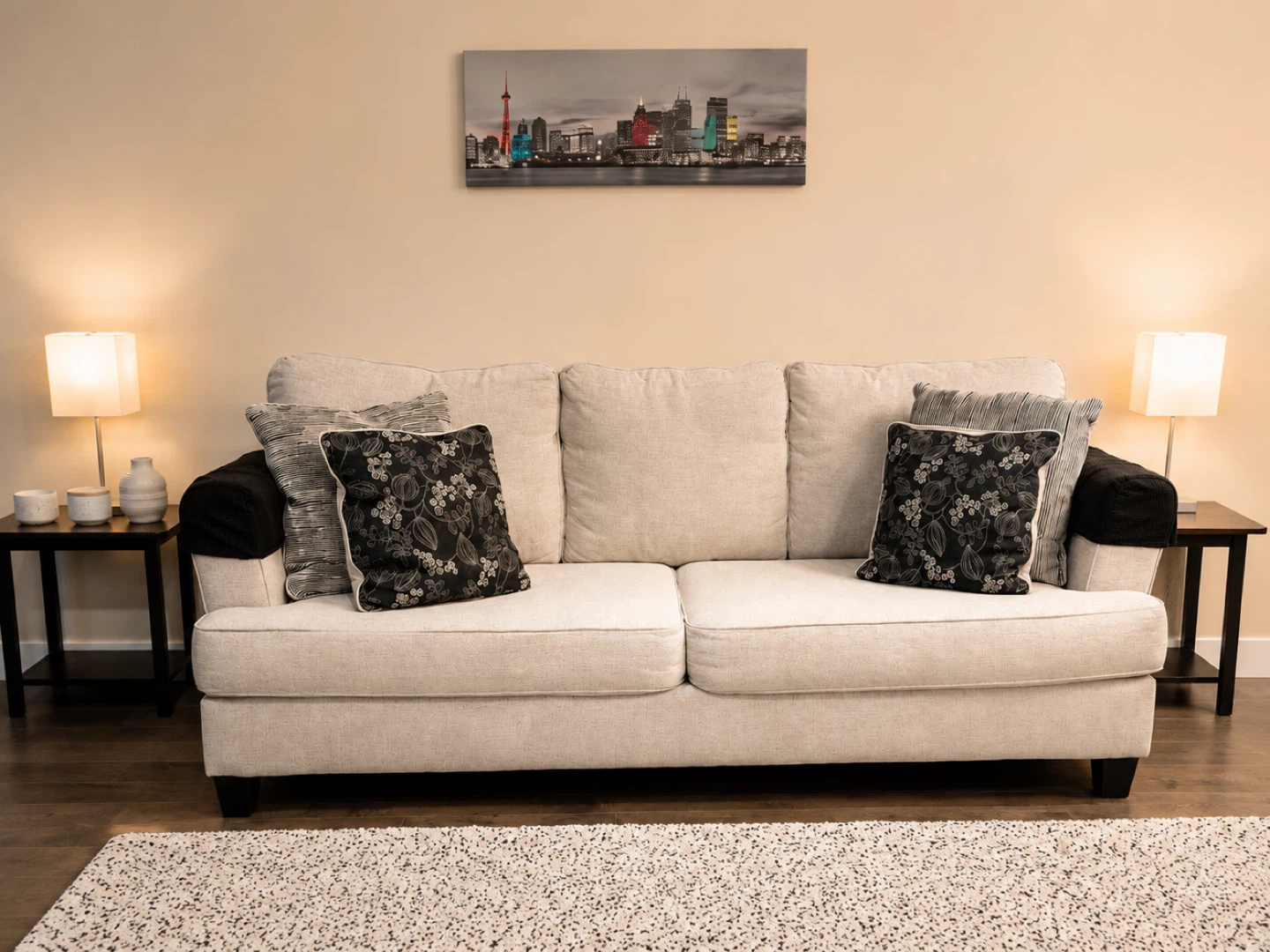 MOVING SALE - The Brick Beige Loveseat Sofa Set - photo 3
