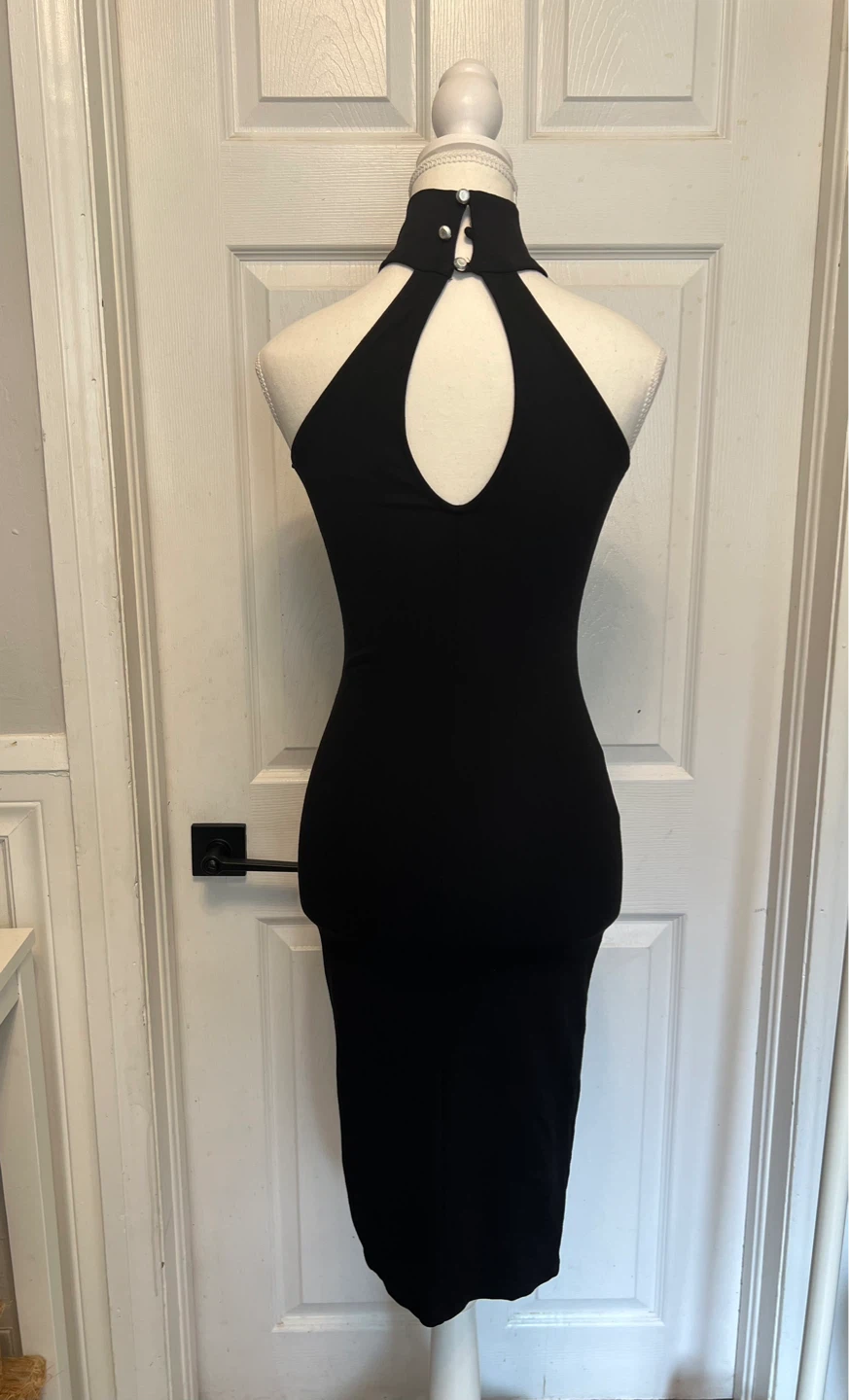 Black Halter Neck Midi Dress - New - photo 2