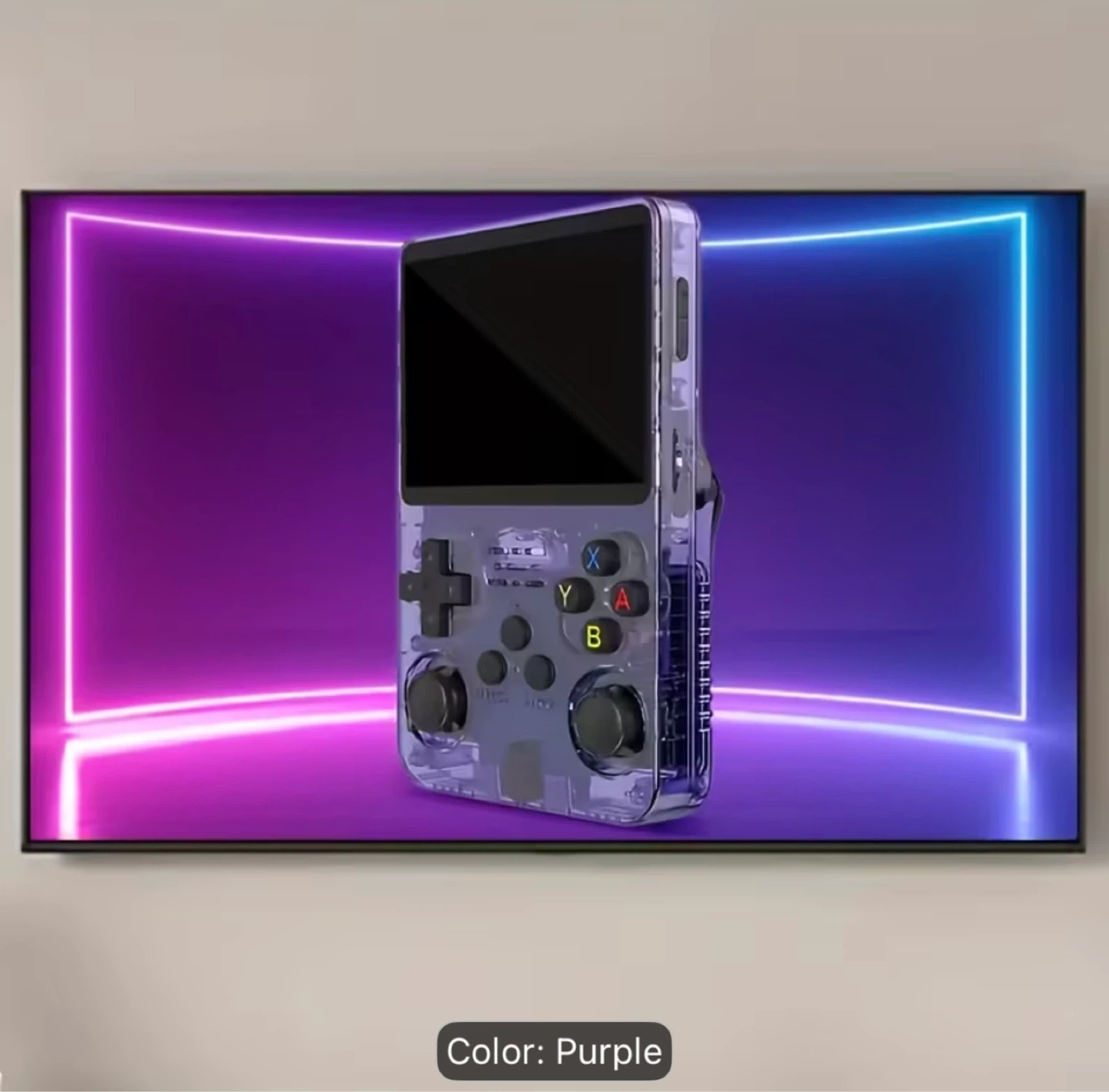 R36SX Game Player - Purple Transparent Handheld Console