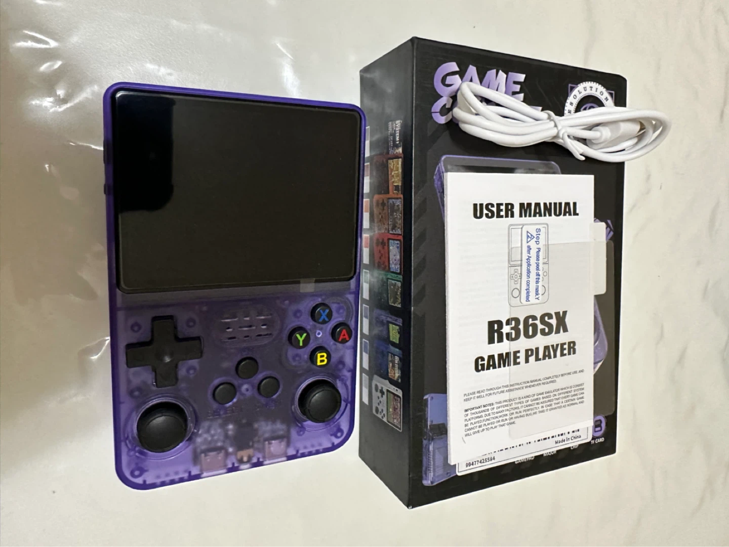 R36SX Game Player - Purple Transparent Handheld Console - photo 3