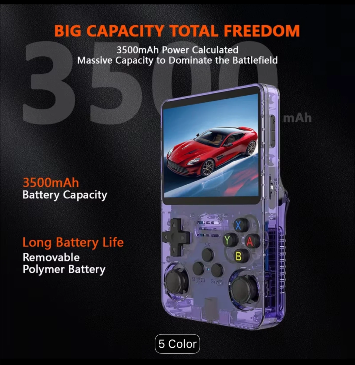 R36SX Game Player - Purple Transparent Handheld Console - photo 5