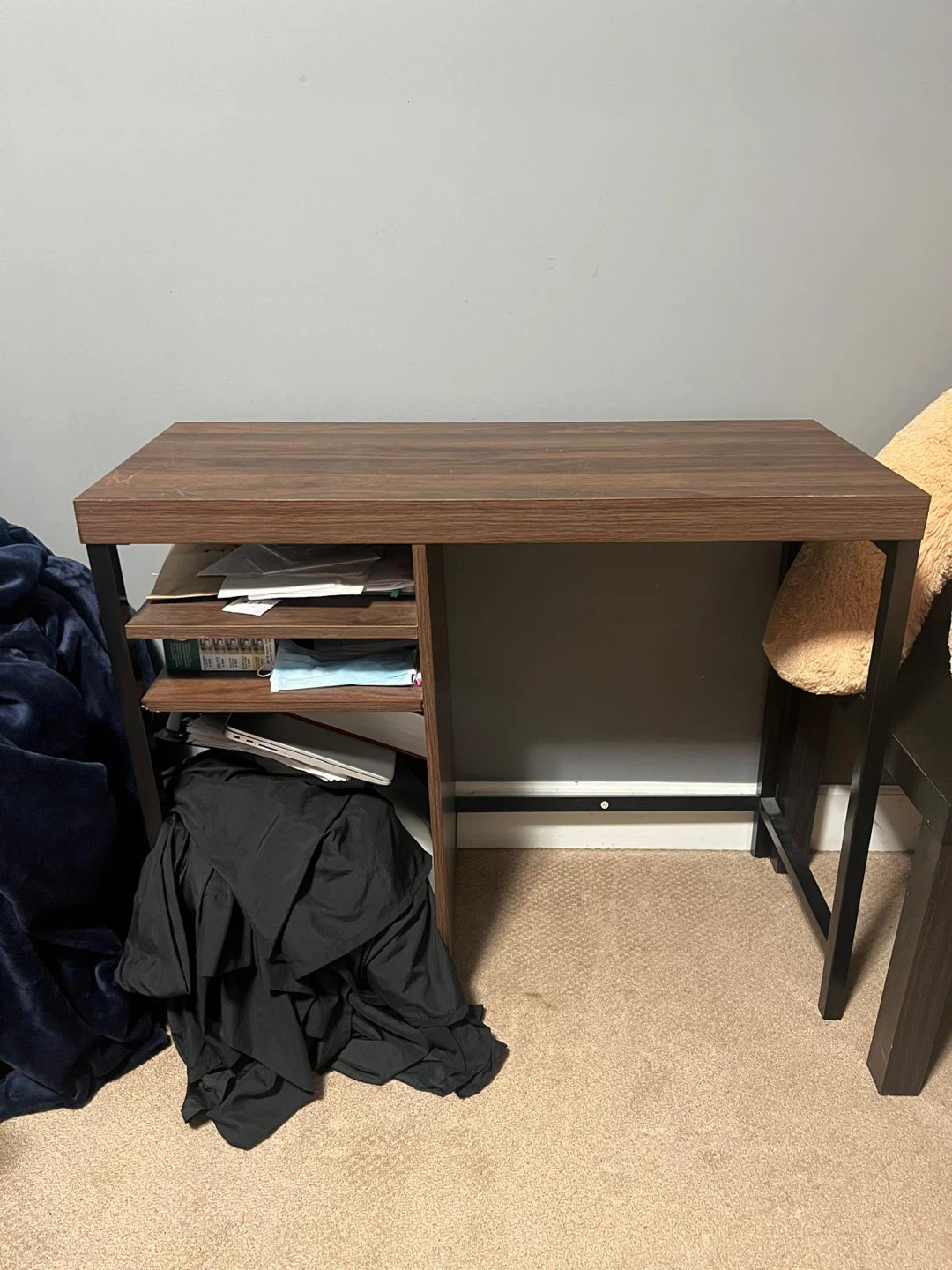 Wooden Desk with Shelves