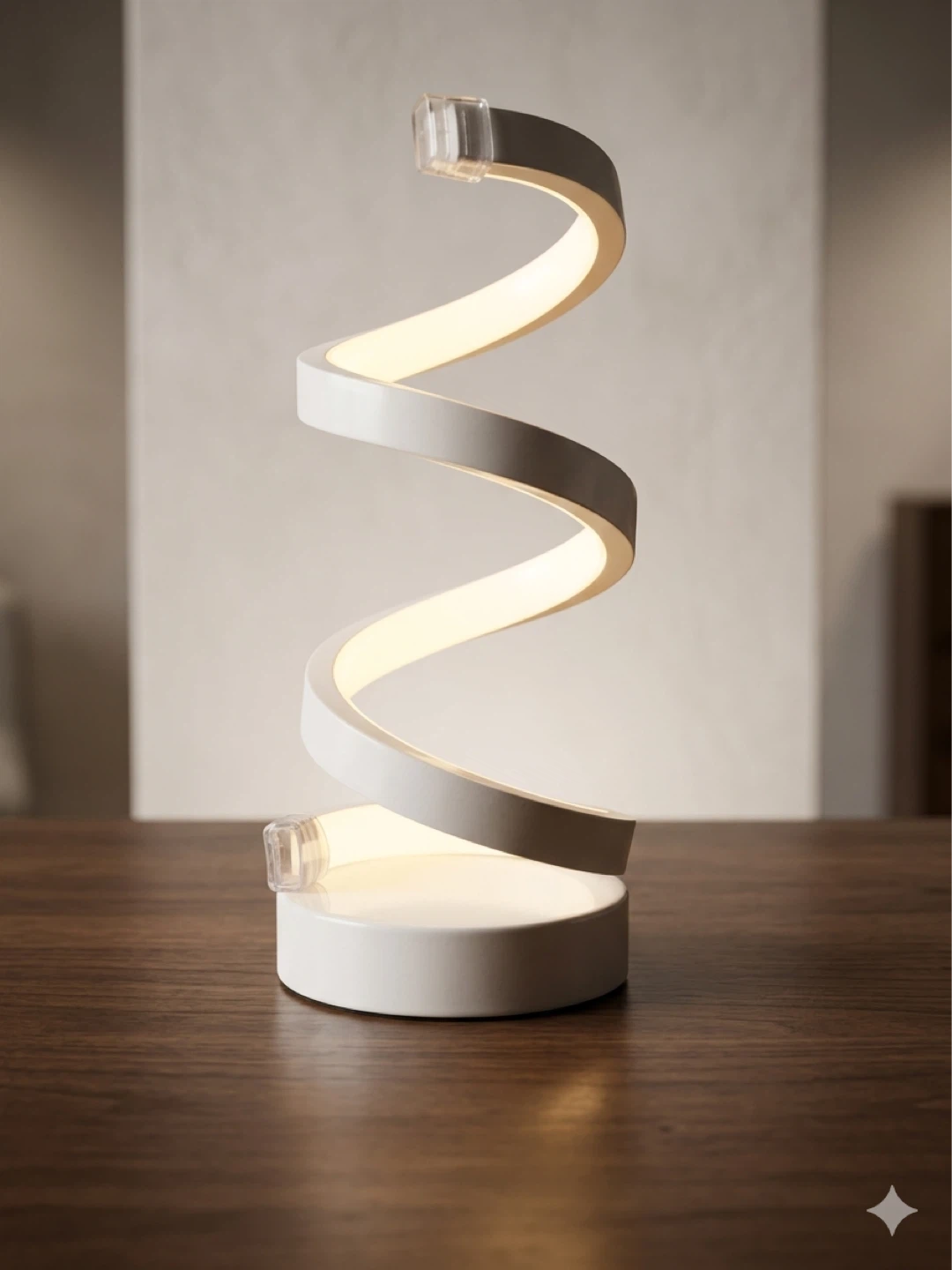 Modern Spiral LED Table Lamp - Black