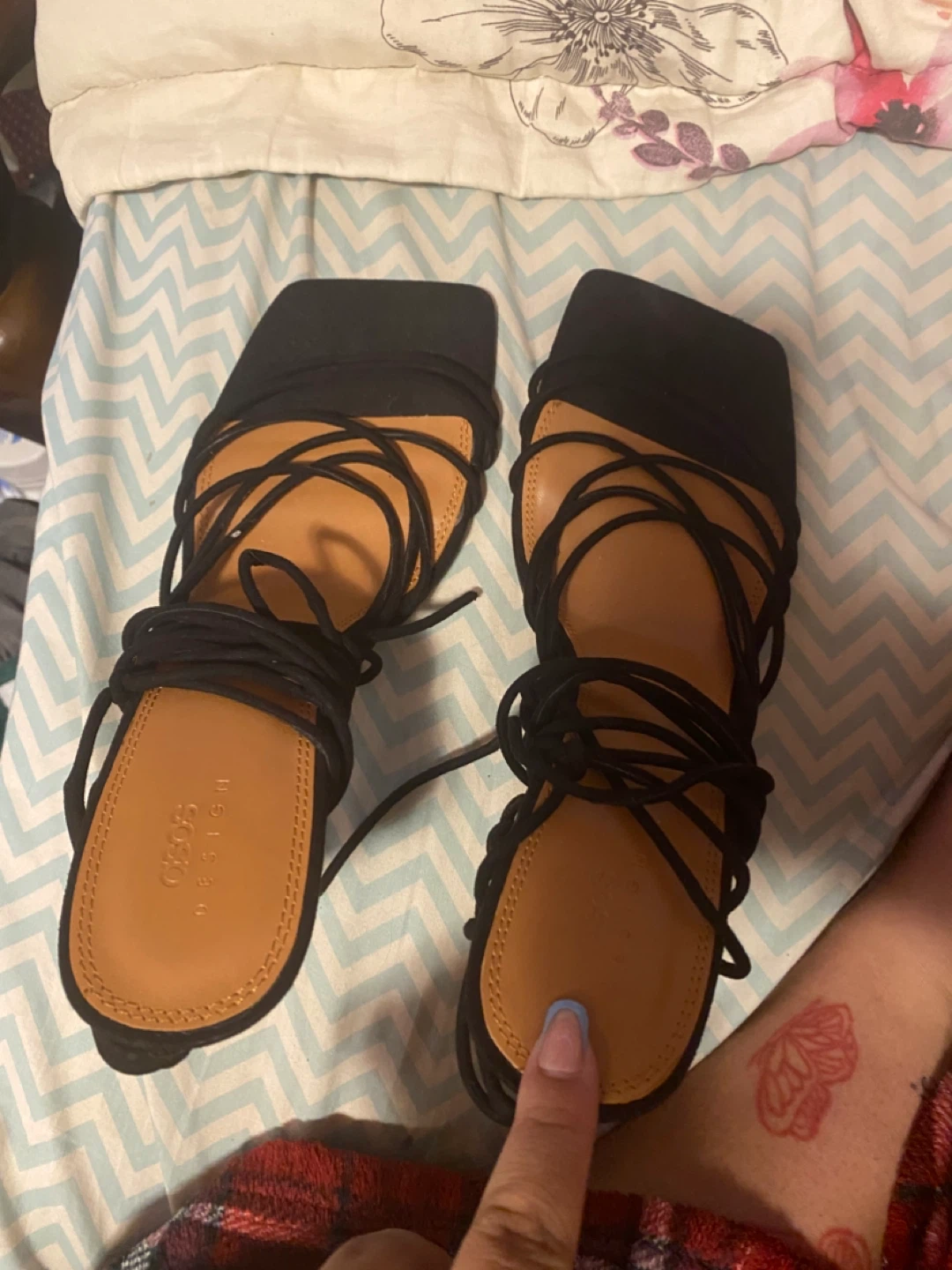ASOS Design Black Strappy Heeled Sandals
