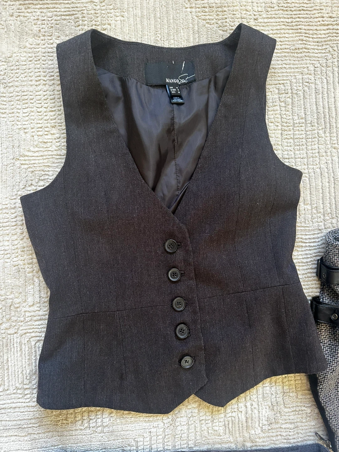 Mango Suit Vest - Charcoal Grey