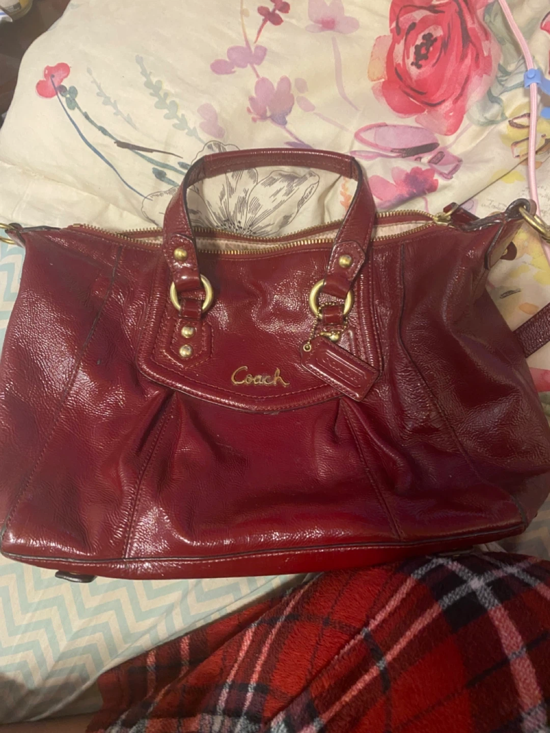 Coach Red Patent Leather Handbag