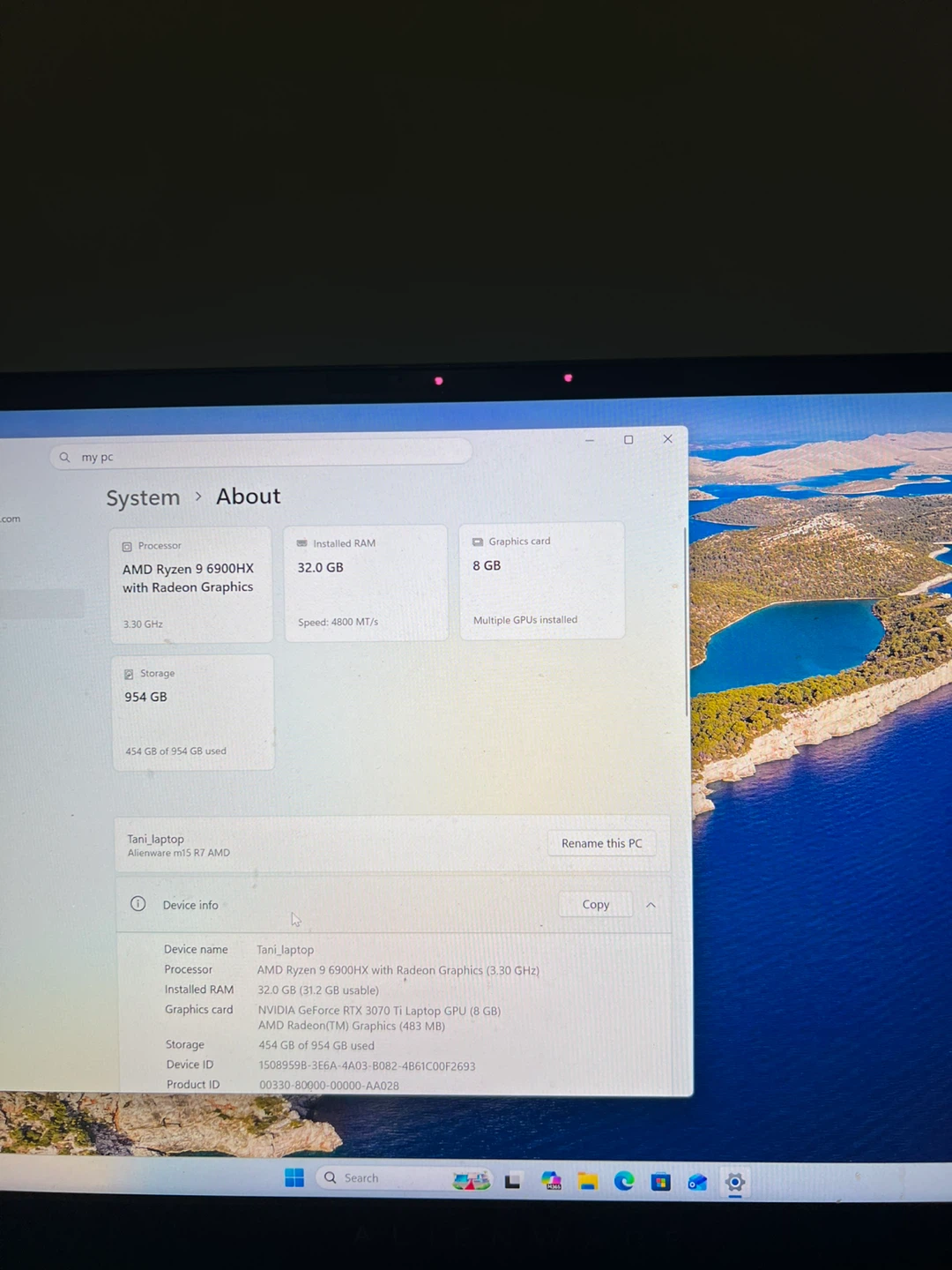 Alienware 3070ti 32gb ram qhd 240hz laptop - photo 3