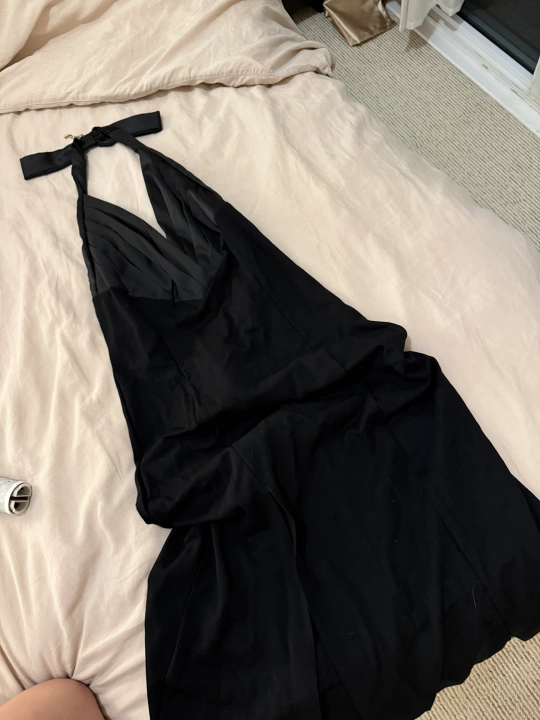 Black Halter Neck Gown Dress - photo 2