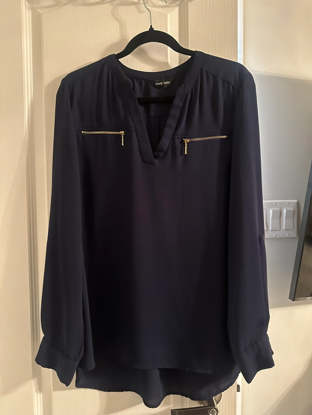 Navy Blue Polyester Blouse XL