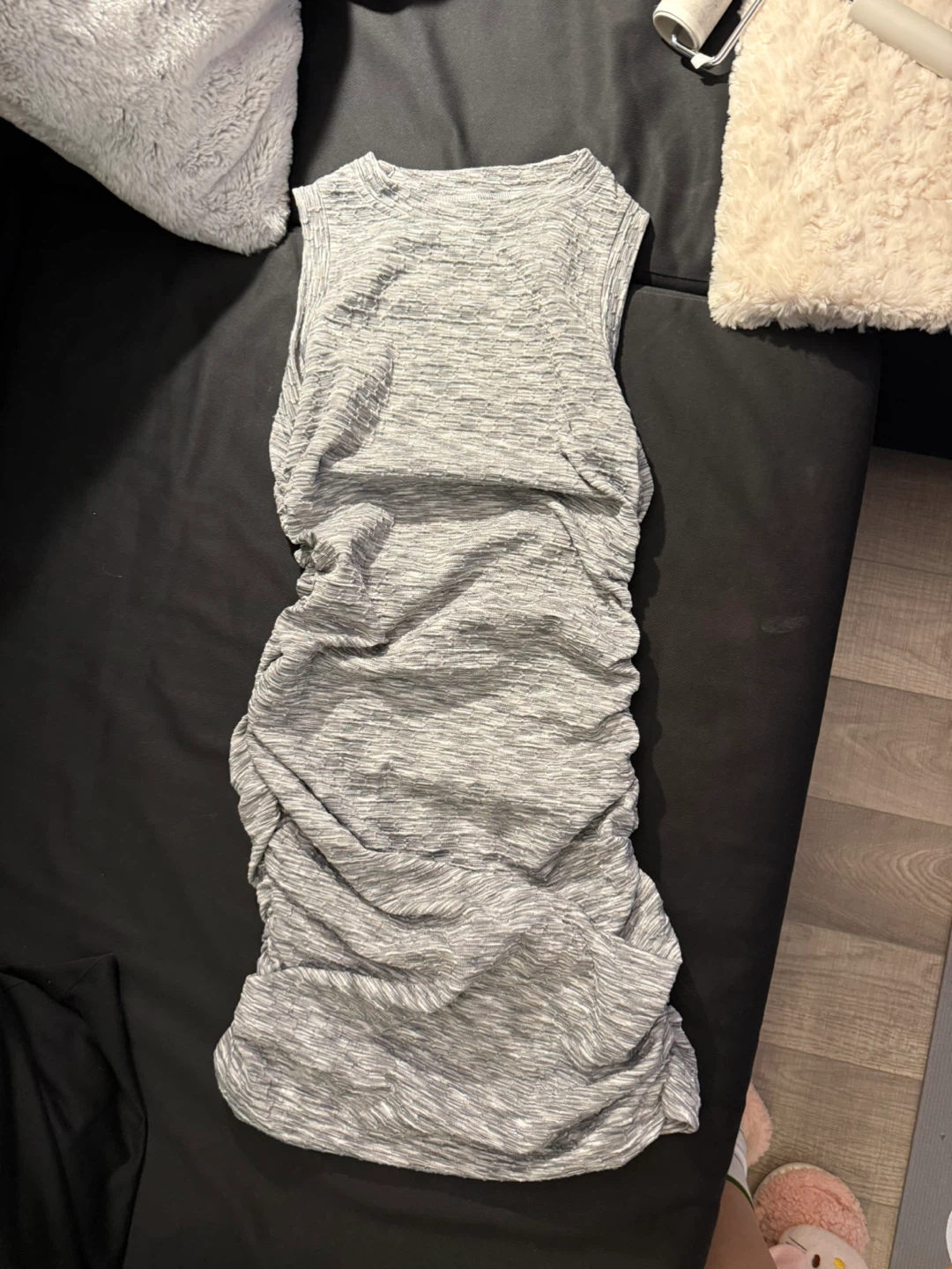 Grey Ruched Sleeveless Dress - photo 2