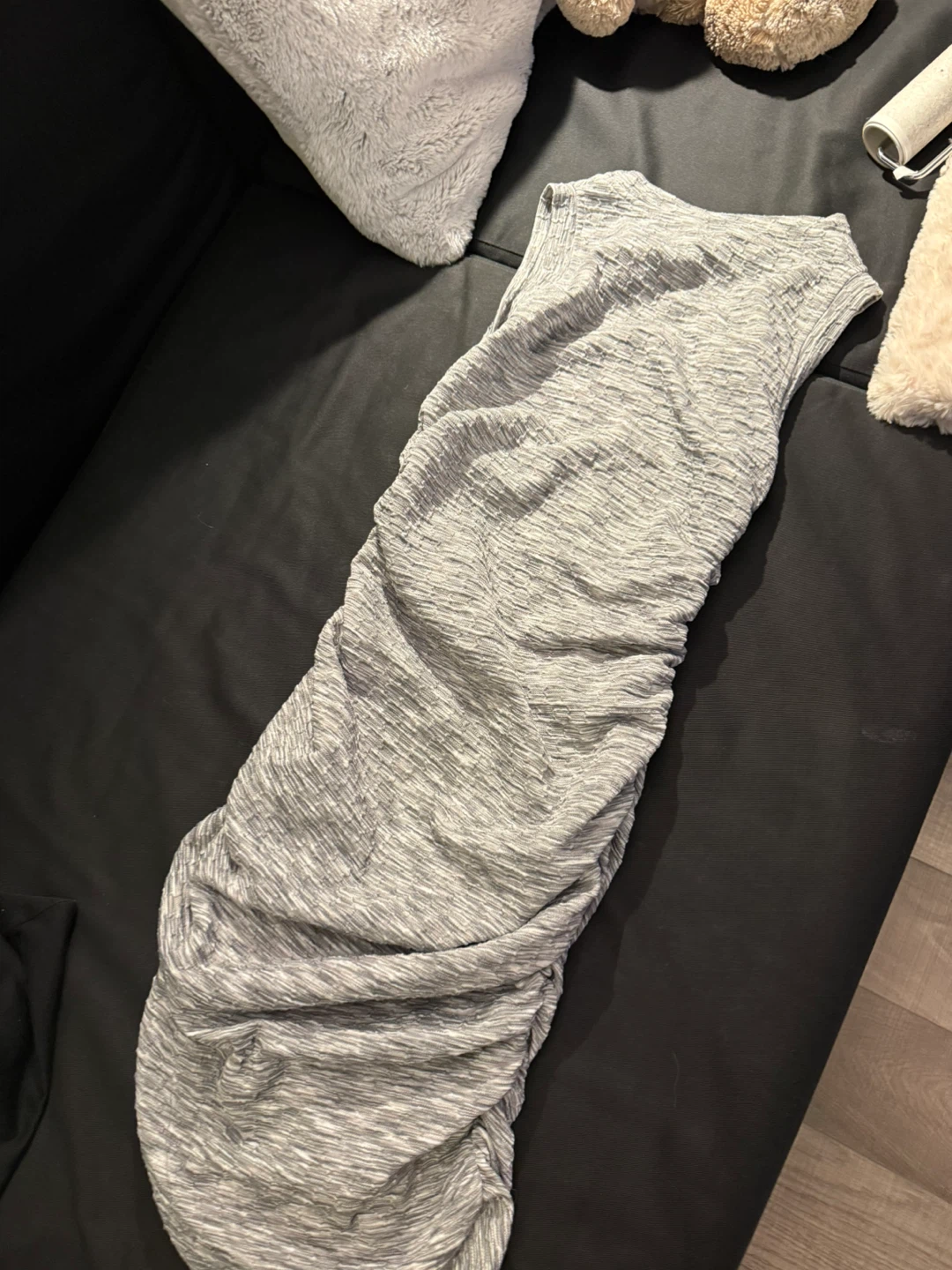 Grey Ruched Sleeveless Dress - photo 4