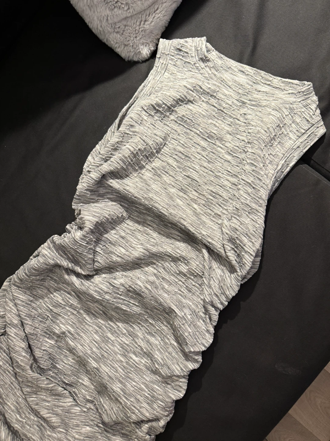 Grey Ruched Sleeveless Dress
