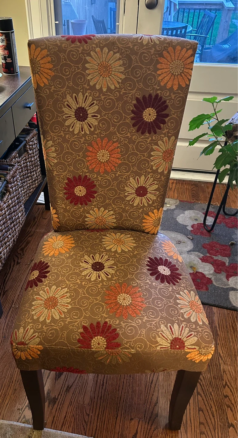 Floral Upholstered Dining Chair