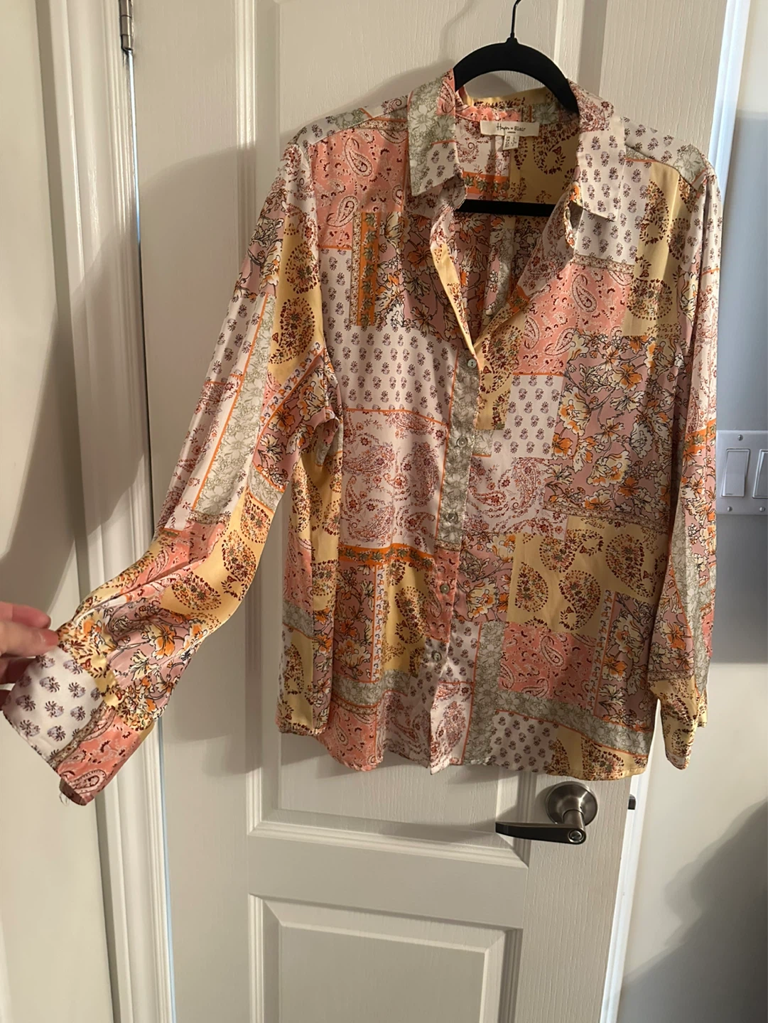 Haute Monde Patchwork Long Sleeve Button-Up Shirt - photo 2