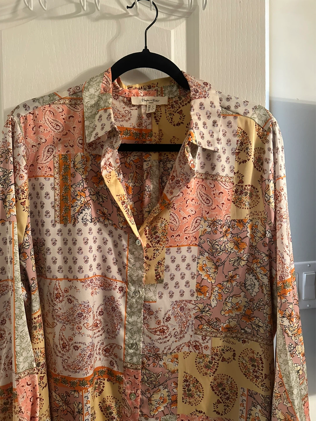 Haute Monde Patchwork Long Sleeve Button-Up Shirt - photo 3