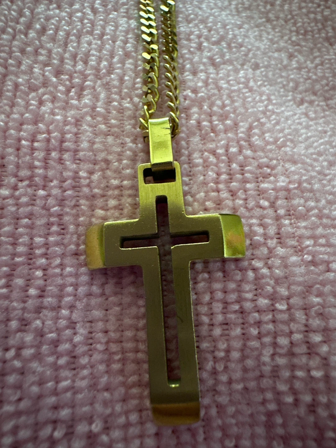 18k Gold laminated Cross Pendant Necklace - photo 2