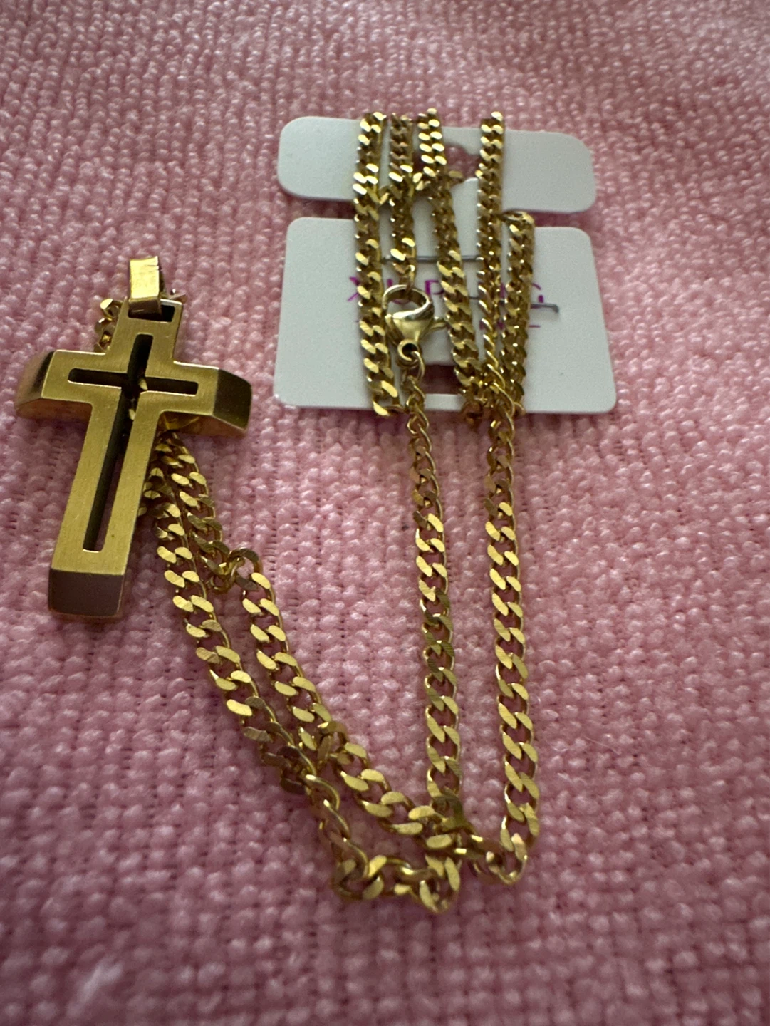 18k Gold laminated Cross Pendant Necklace