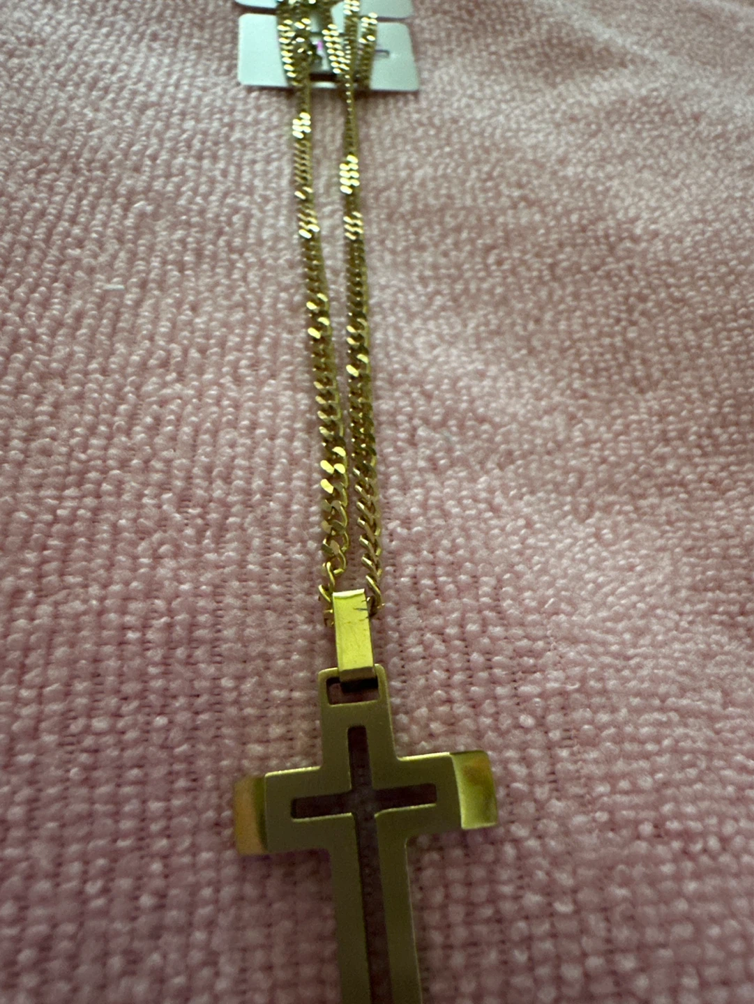 18k Gold laminated Cross Pendant Necklace - photo 3
