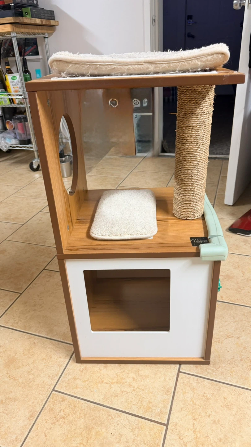 Wooden Cat Tree with Scratching Post