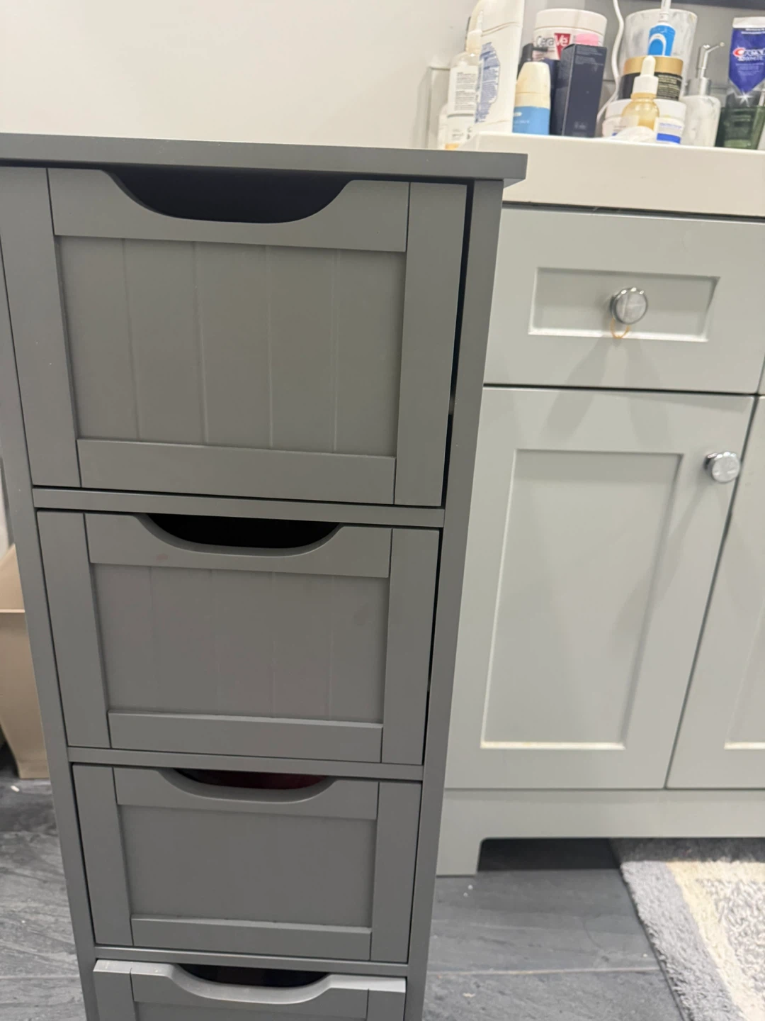 Grey 4-Drawer Narrow Storage Cabinet - photo 2