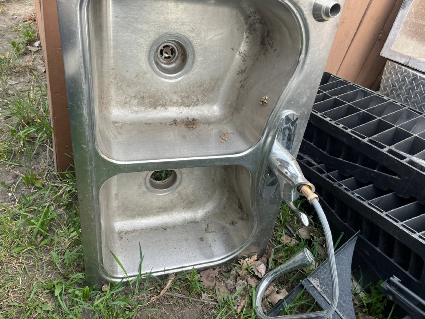Double Basin Stainless Steel Kitchen Sink with Faucet - photo 2