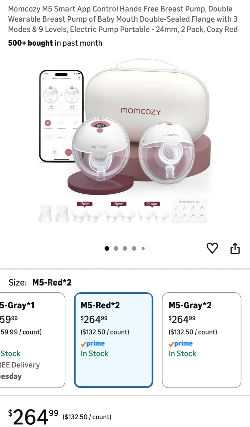 Momcozy M5 Smart Wearable Breast Pump - photo 2