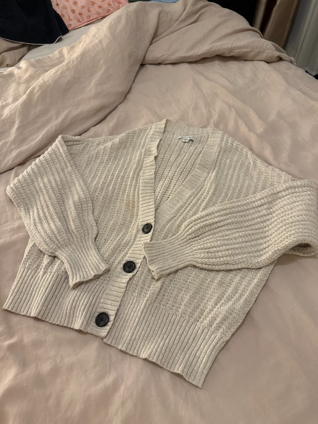 American Eagle Beige Knit Cardigan - photo 3