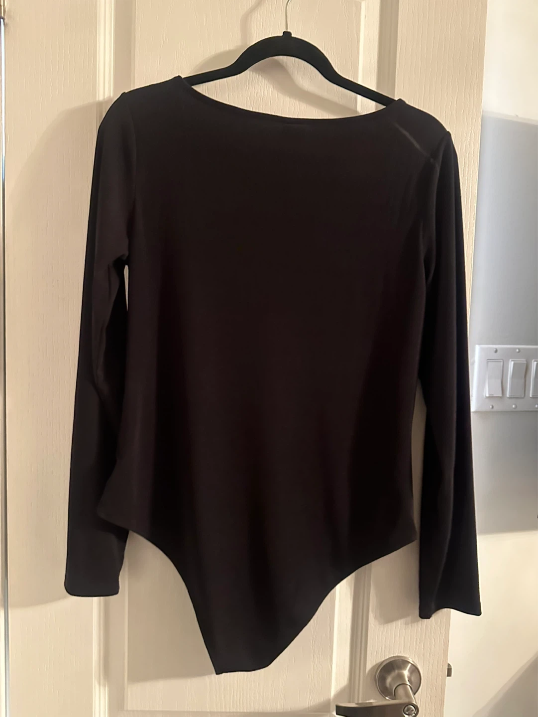 H&M Black Long Sleeve Square Neck Bodysuit - Size L - photo 2