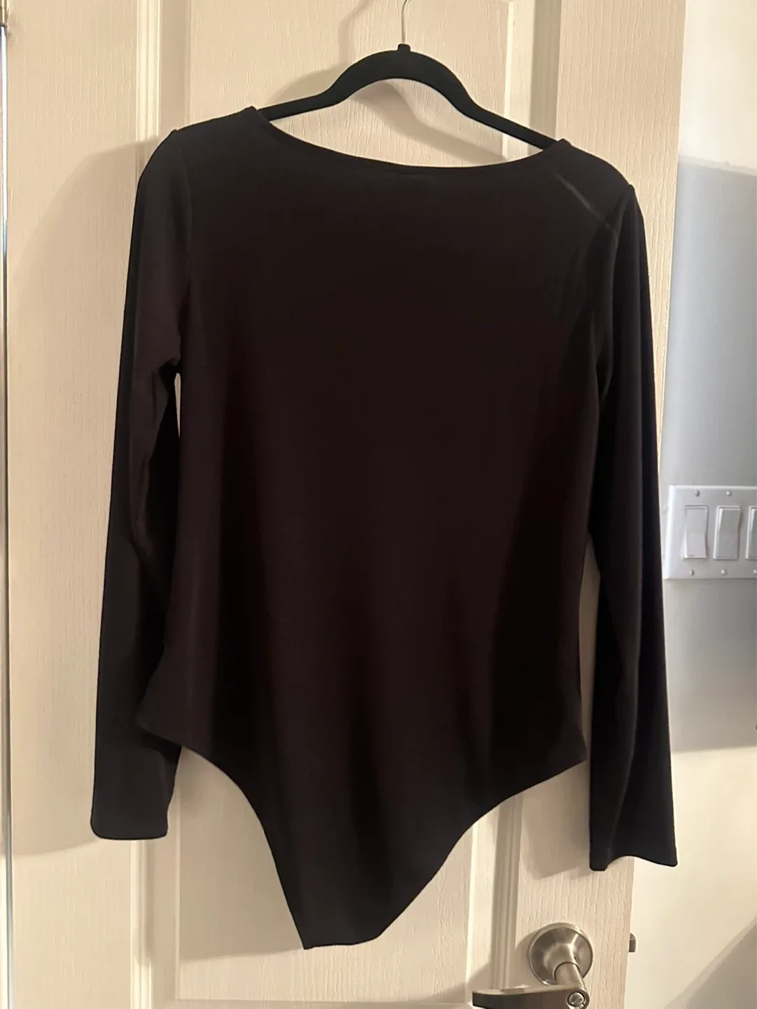 H&M Black Long Sleeve Square Neck Bodysuit - Size L - photo 2