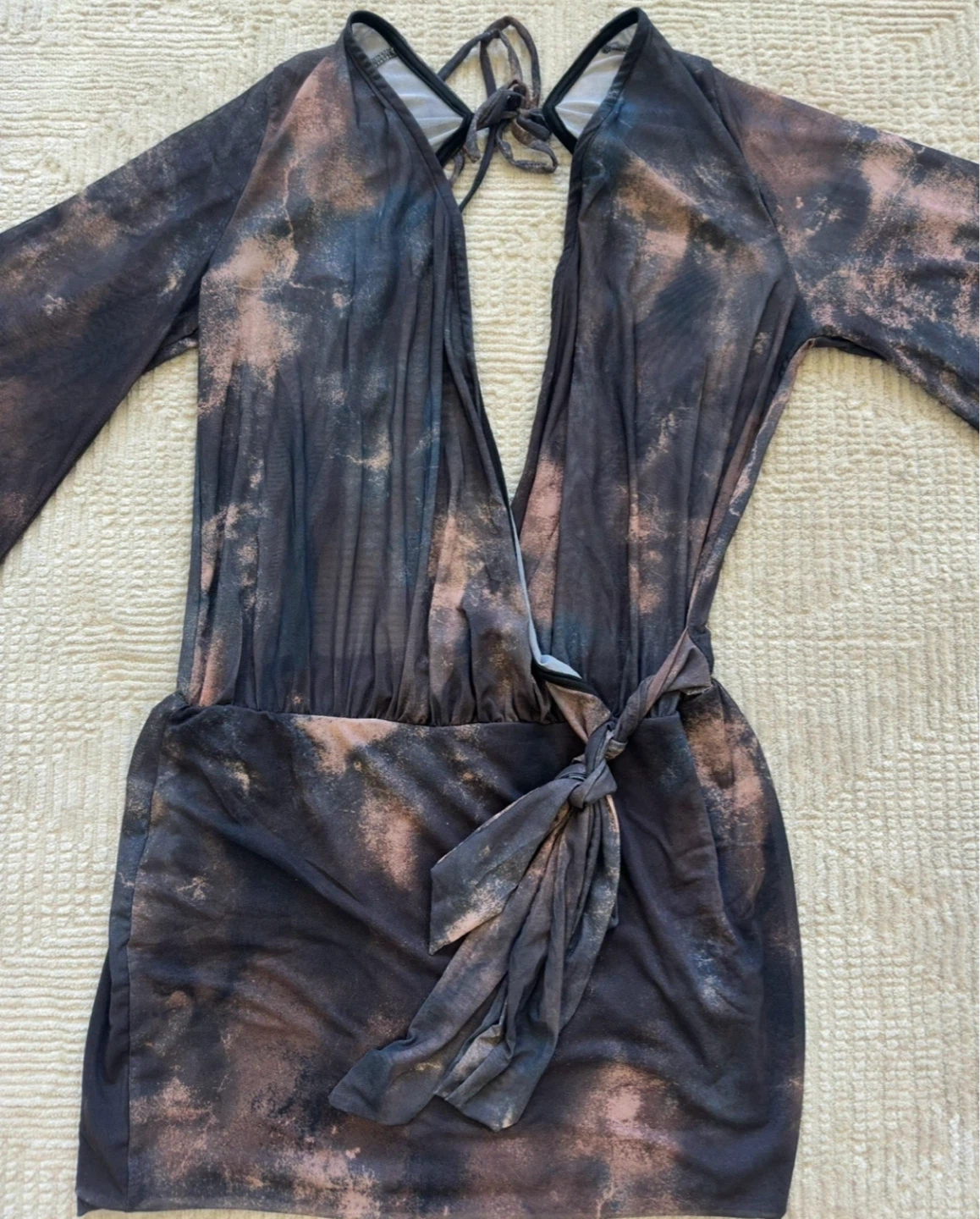 New Fashion Nova Tie-Front Mesh Mini Dress - photo 3